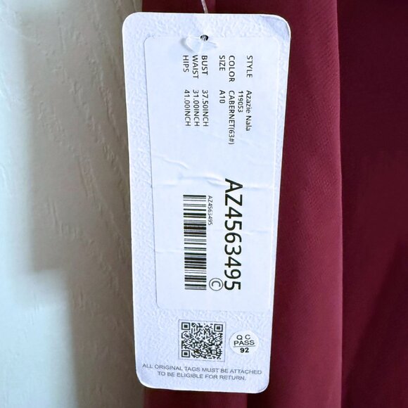 NWT Azazie Nala Cabernet Bridesmaid Dress Cocktail Gown Wedding Guest Burgundy - Picture 7 of 7